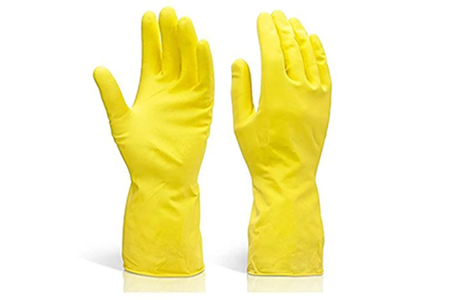 0662 - Flock line Reusable Rubber Hand Gloves (Yellow 2 tone) - 1pc