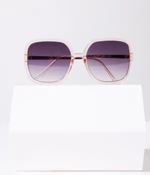 1970s Retro Light Pink Square Sunglasses