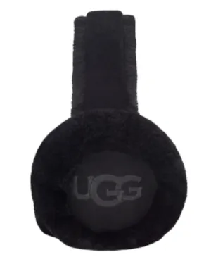 20955 Black Embroidered Logo Sheepskin Earmuffs