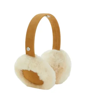 20955 Chestnut Embroidered Logo Sheepskin Earmuffs