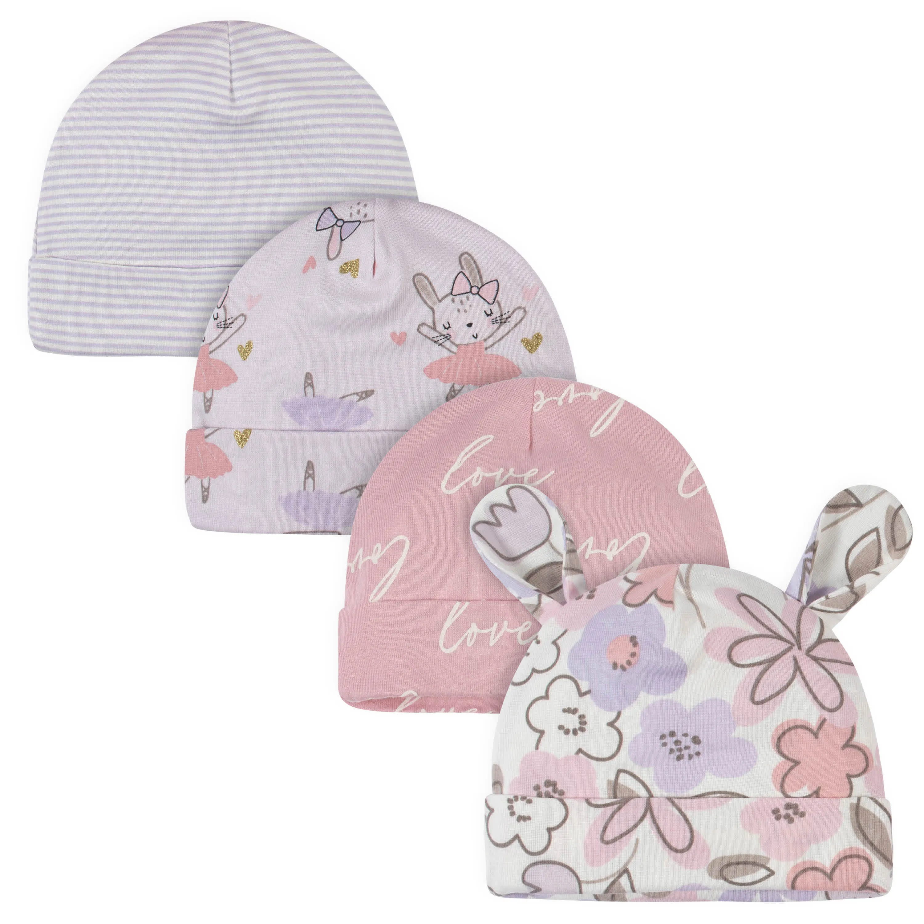 21-Piece Baby Girls Bunny Ballerina Terry Bib, Burpcloth, Mittens, Cap and Bootie Sock Set