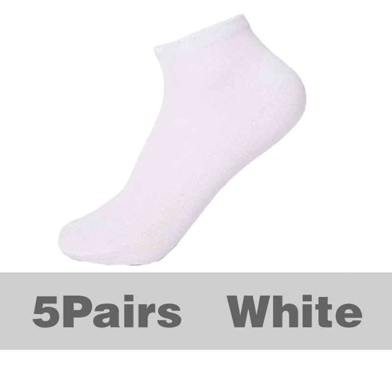 5pairs Men's Cotton Plain Color Breathable Anti-skid Sweat Resistant Sports Ankle Socks