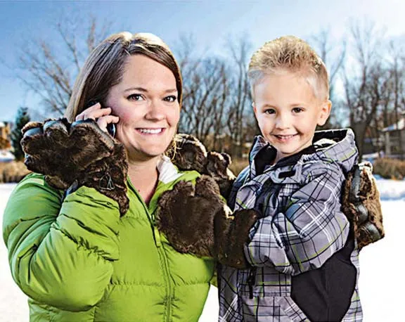 Adult Brown Faux Fur Mittens