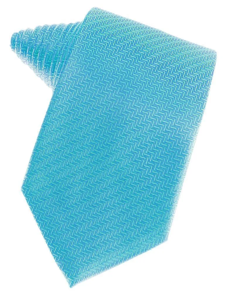 Aqua Herringbone Neckties