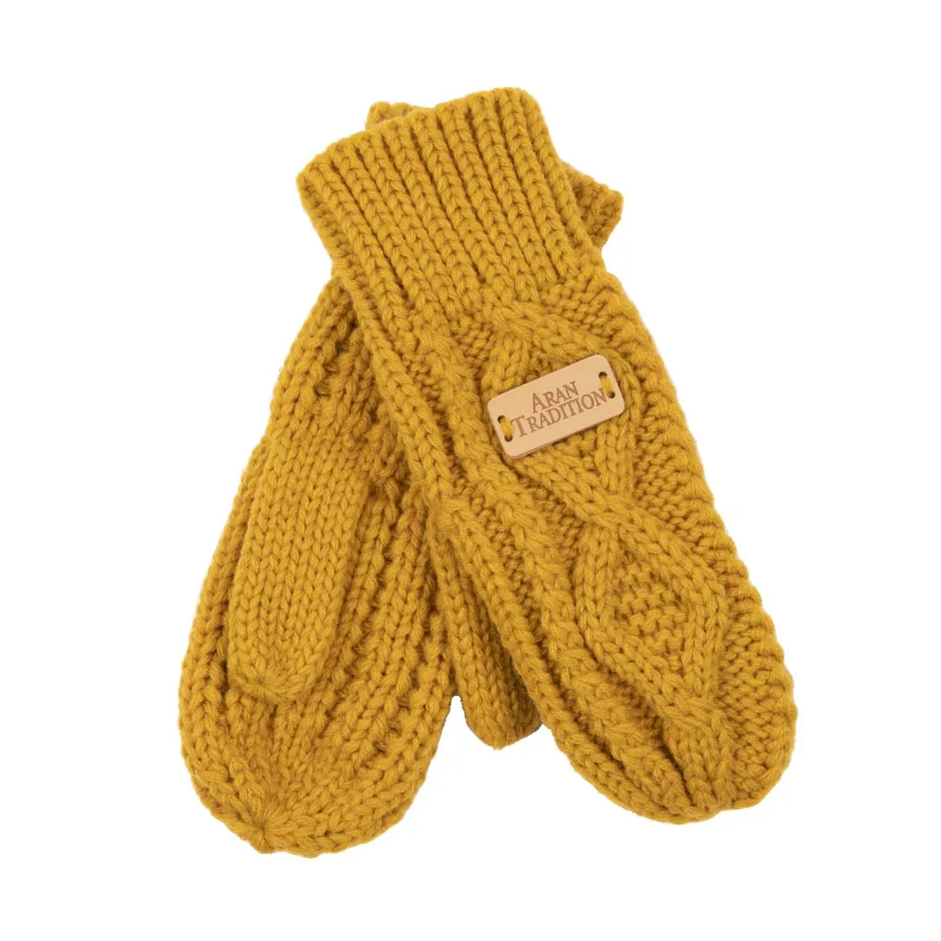 Aran Cable Knit Mittens