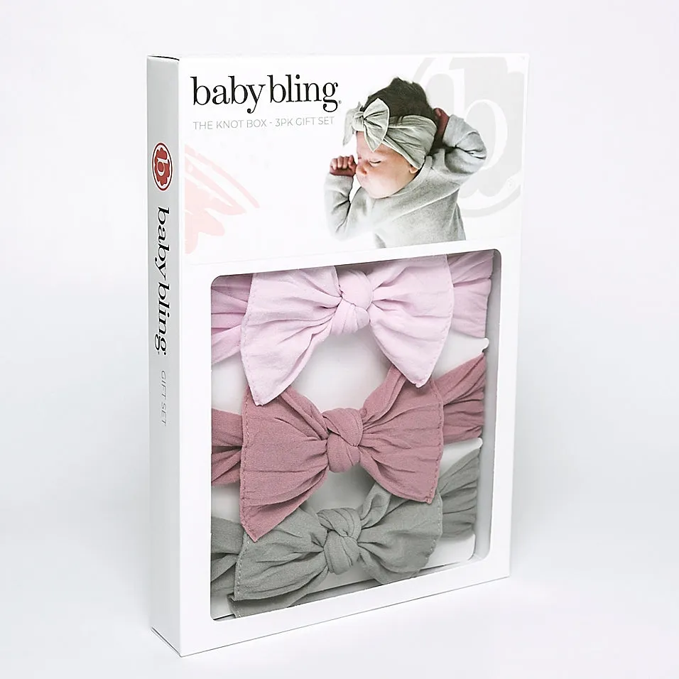 Baby Bling 3 Pack Knot Headband Box Set