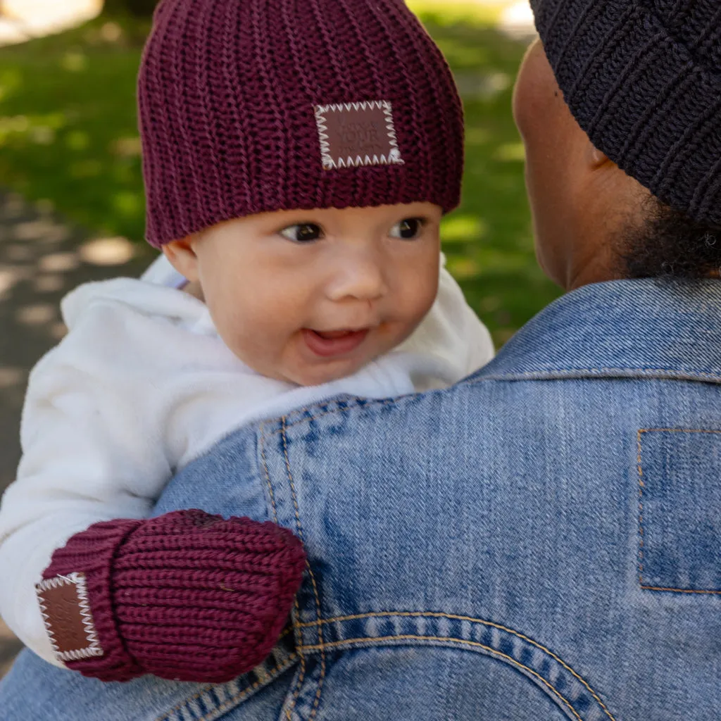 Baby Burgundy Mittens