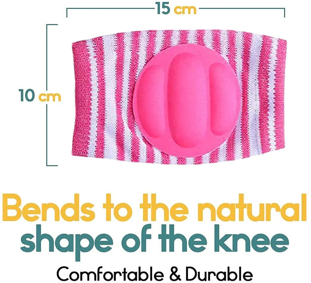 Babymoon Kids Padded Knee Pads for Crawling, Anti-Slip Stretchable Cotton - Grey