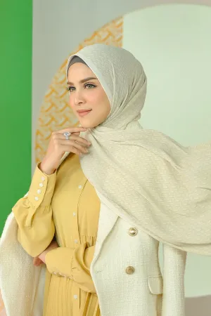 Bimu Pleated Shawl - Ivory