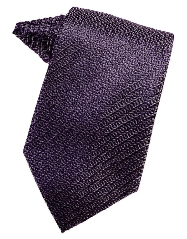 Black Herringbone Necktie