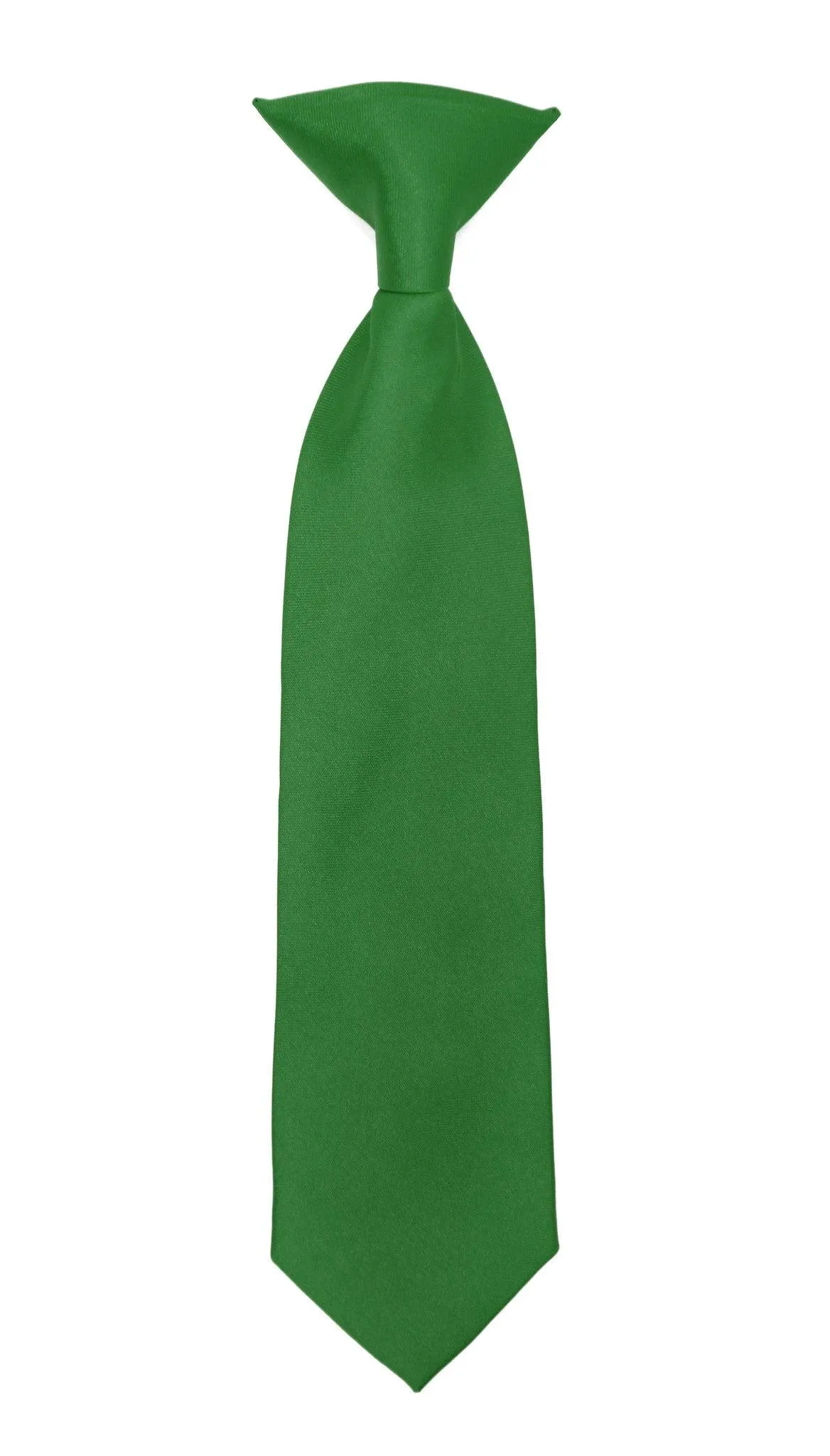 Boys 13" Premium Green Clip On Necktie