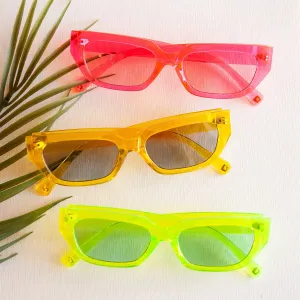 Bree Small Frame Retro Sunglasses | Neon Colored Sunnies | Trending Rectangle Sunglasses