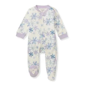 Burt's Bees Organic Baby One-Piece Sleep & Play Snowflake Flurries