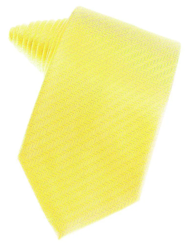 Buttercup Herringbone Necktie