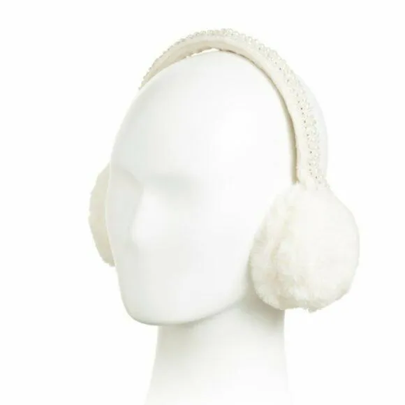 Christian Siriano Women's Pearl Band Faux Fur Earmuffs