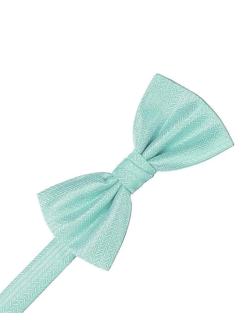 Cornflower Herringbone Bow Tie