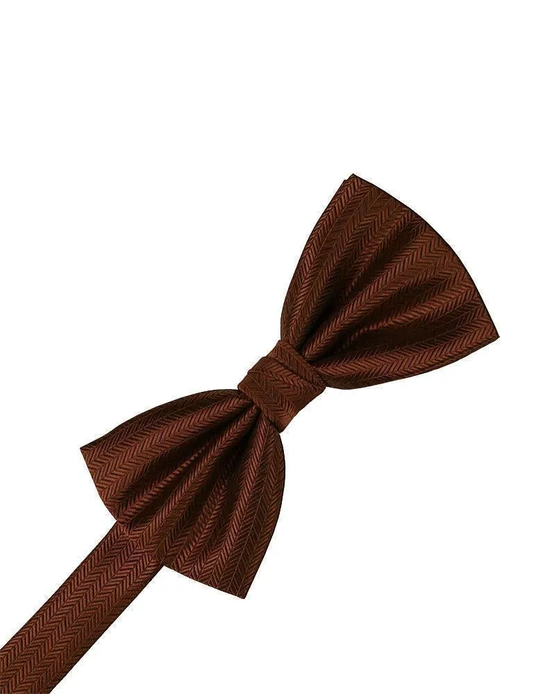 Cornflower Herringbone Bow Tie