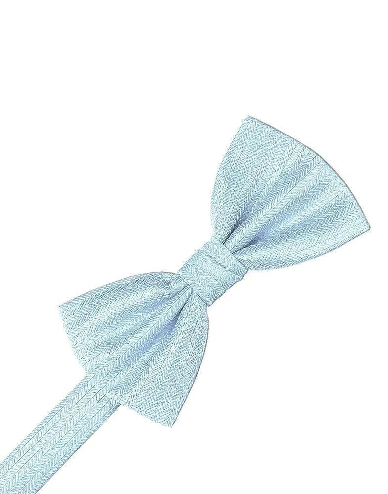 Cornflower Herringbone Bow Tie