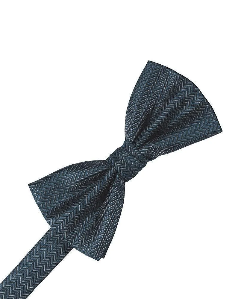 Cornflower Herringbone Bow Tie