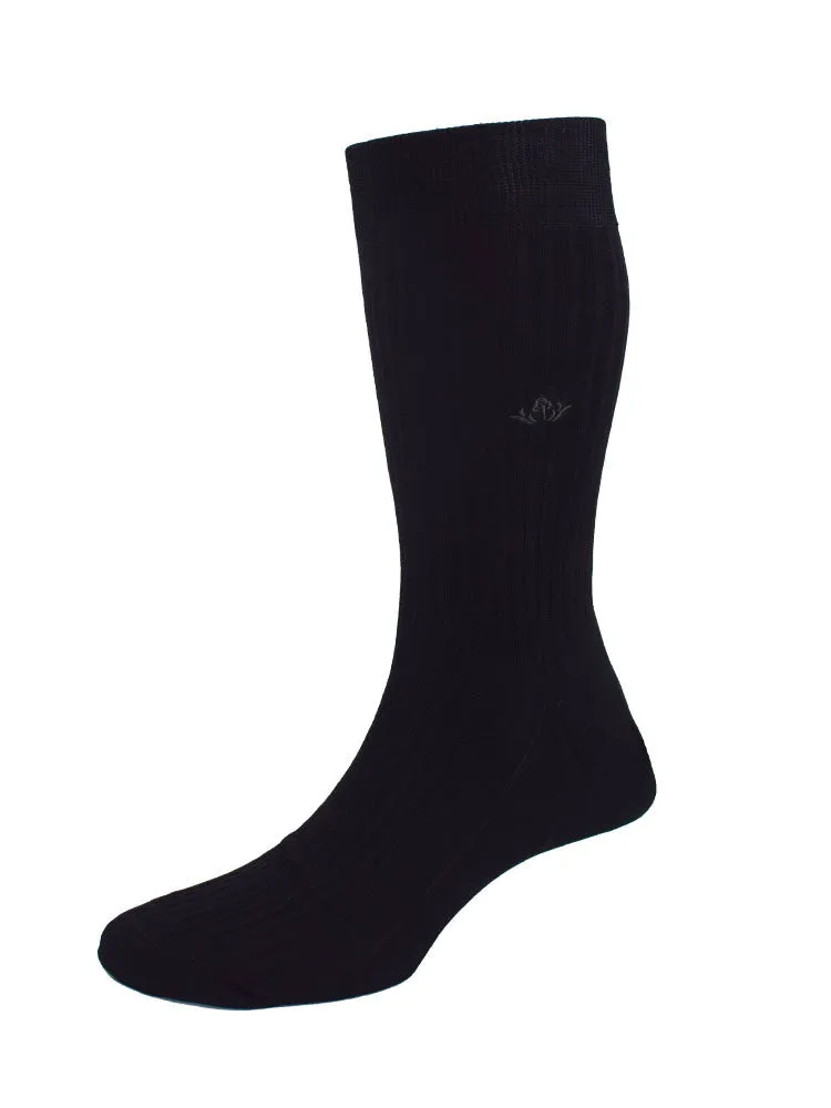 Cotton Lisle Tailored Socks - Black