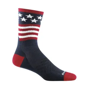 Darn Tough Vermont Men's Ultra-Lightweight Running Patriot Micro Crew Sock - Stars and Stripes