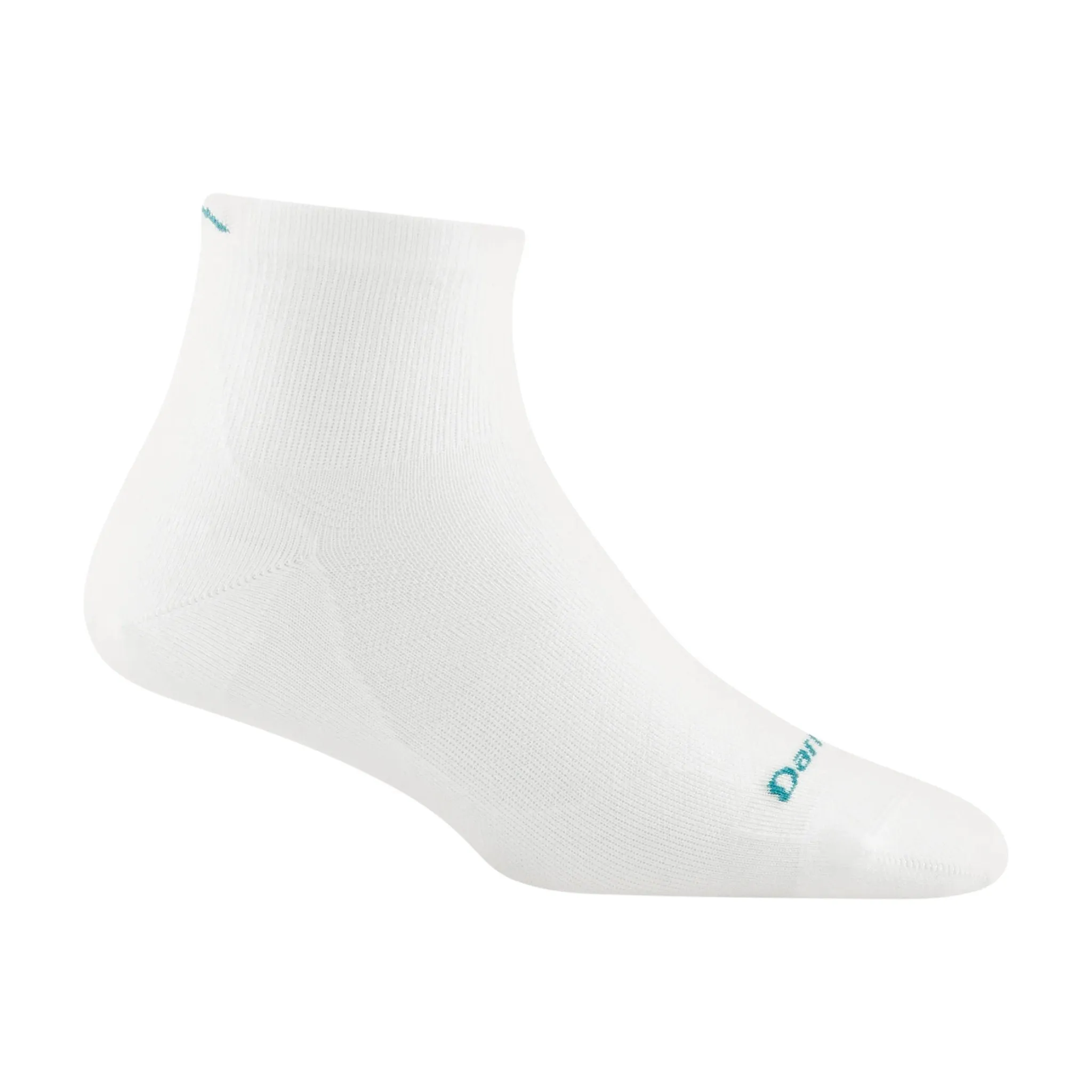 Darn Tough Vermont Women's Run Quarter No Cushion Ultra Lightweight Running Sock - White