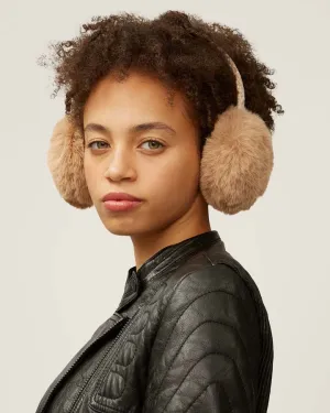 Edie Faux Fur Earmuffs - Camel