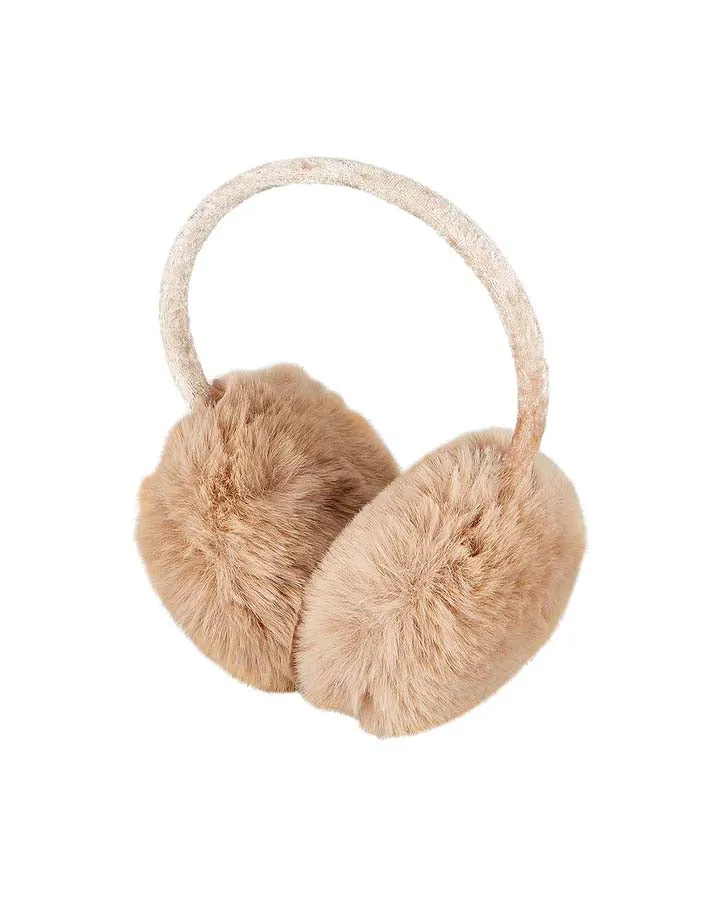 Edie Faux Fur Earmuffs - Camel