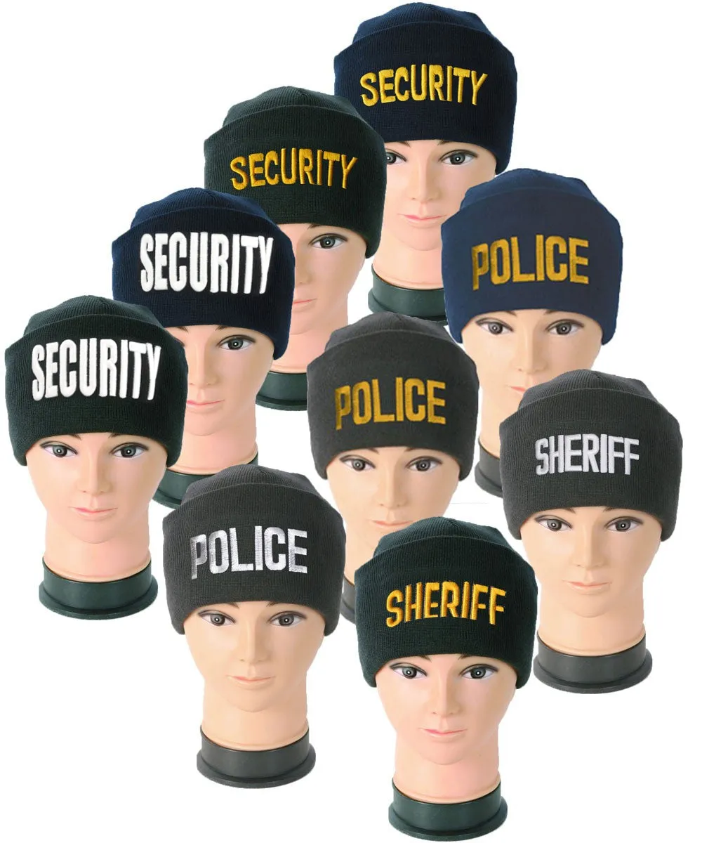 Embroidered Beanies with ID (Security, Police, Sheriff)