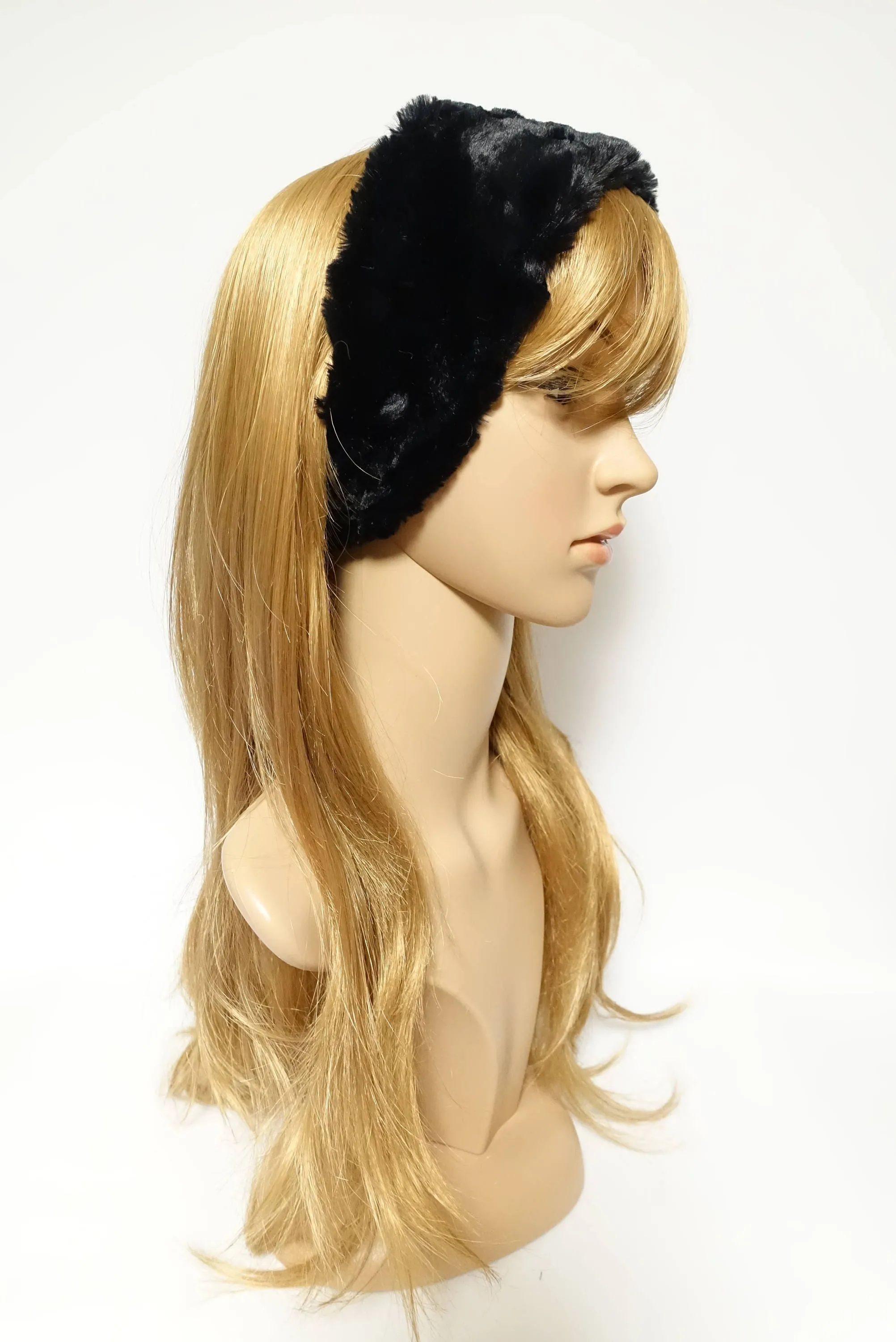 Fabric Fur fashion headband Winter Fashion Hair turban Elastic Headband for Women