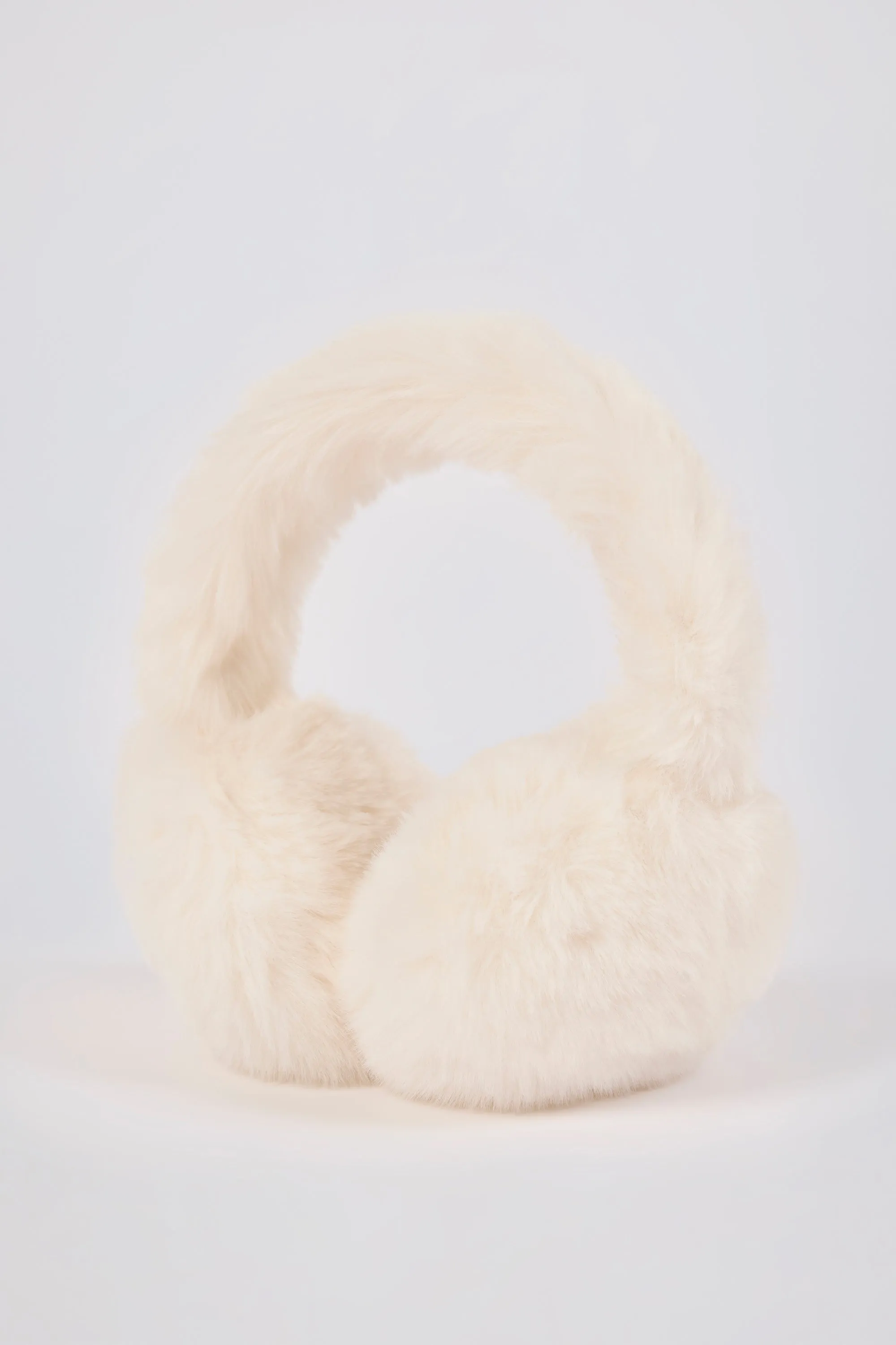 Faux-Fur Earmuffs in Ice White