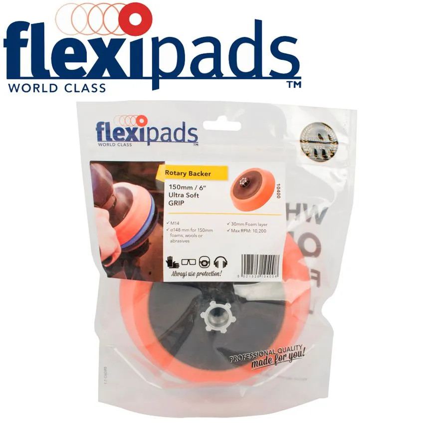 FLEXIPADS SANDER ULTRA SOFT HOOK AND LOOP 150MM (V.SOFT 25MM FOAM) M14 X 2MM FLEX 10400