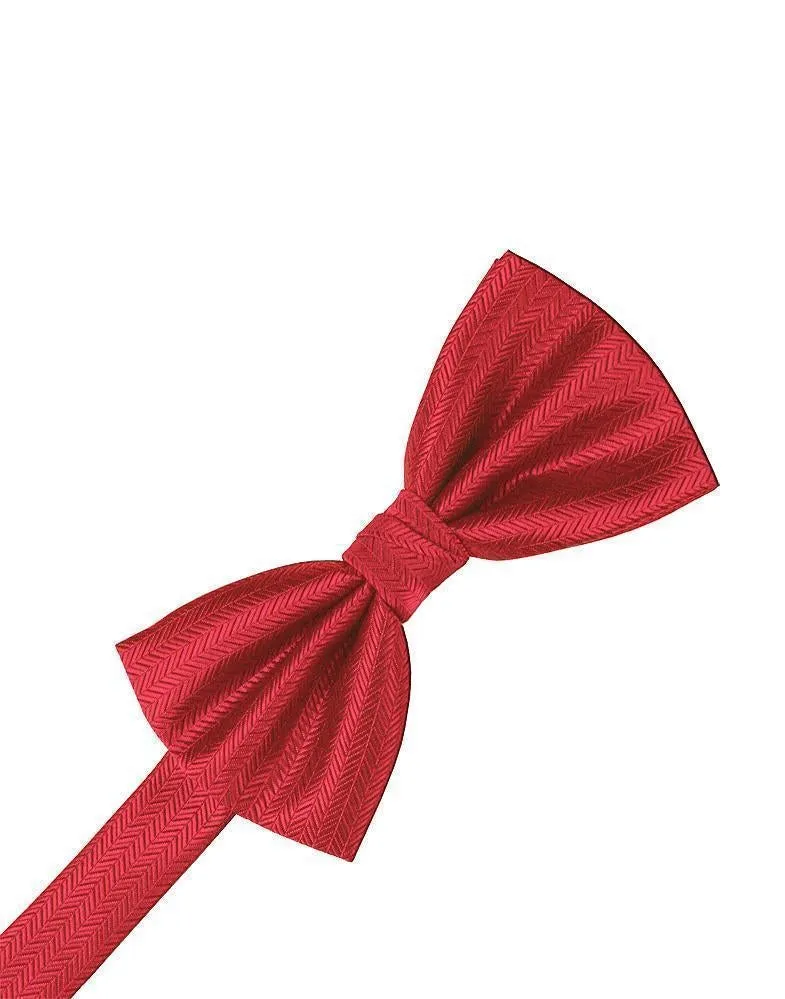 Fuschia Herringbone Bow Tie