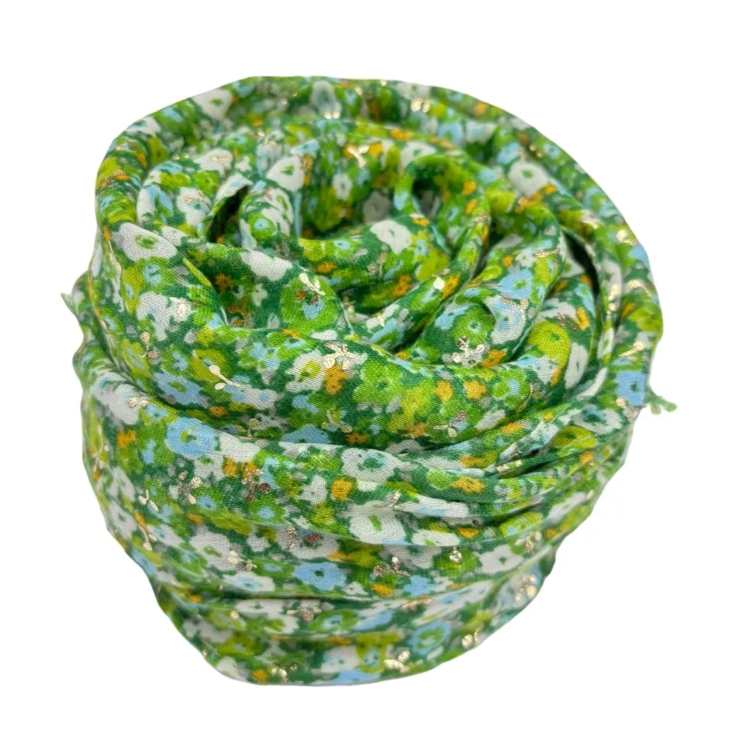 Green Blossom Flower Scarf