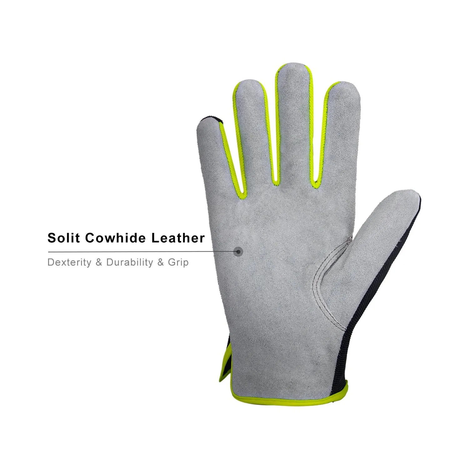 Handlandy Cowhide Leather Gloves Gardening  Construction Driver 5964