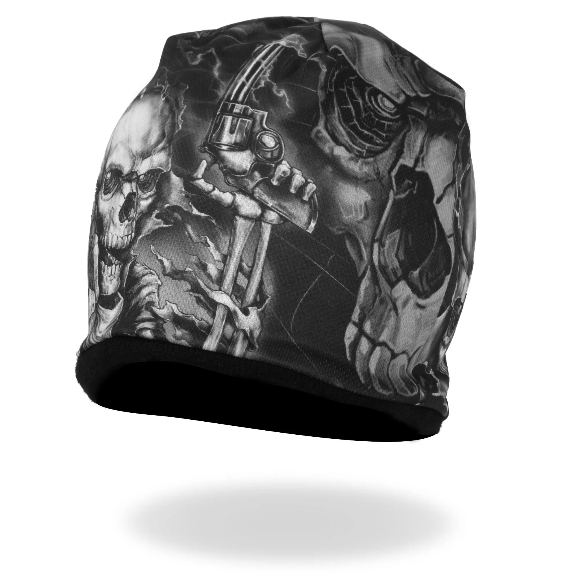 Hot Leathers KHC1037 Smoking Gun Skull Soft Beanie