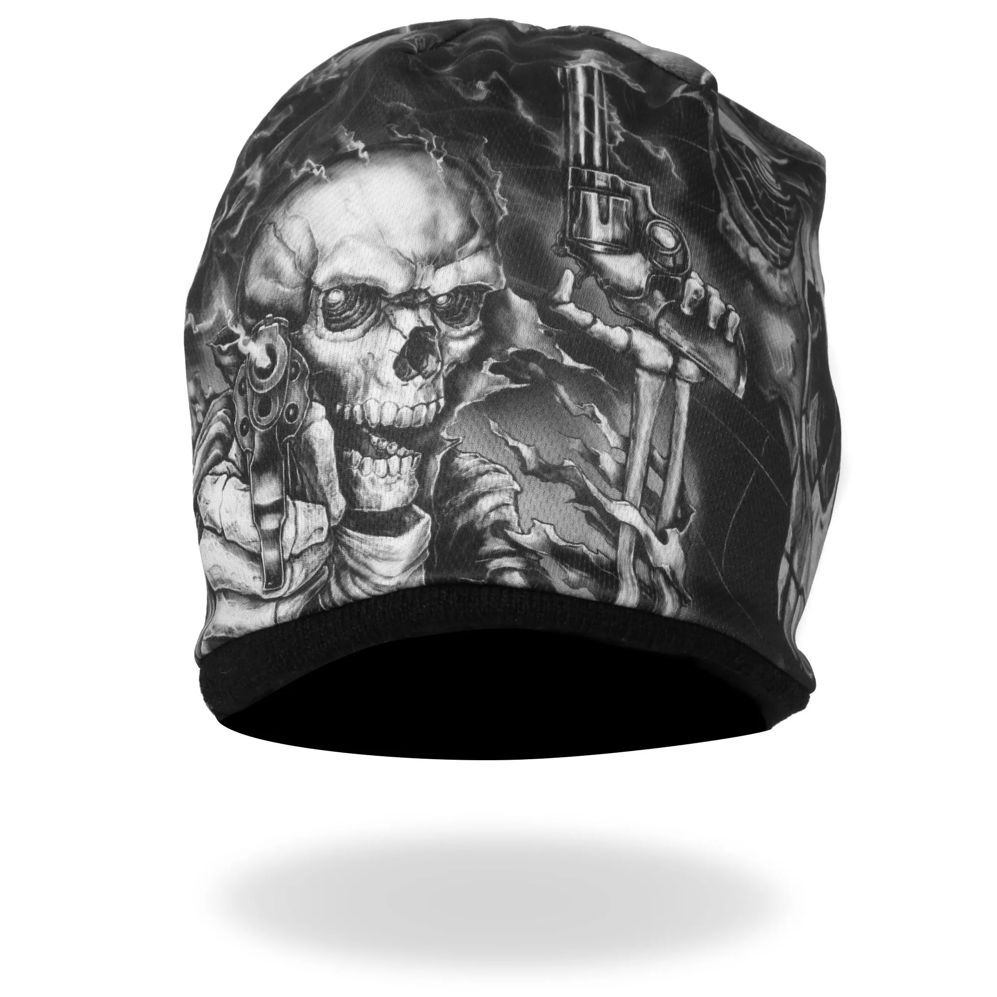 Hot Leathers KHC1037 Smoking Gun Skull Soft Beanie