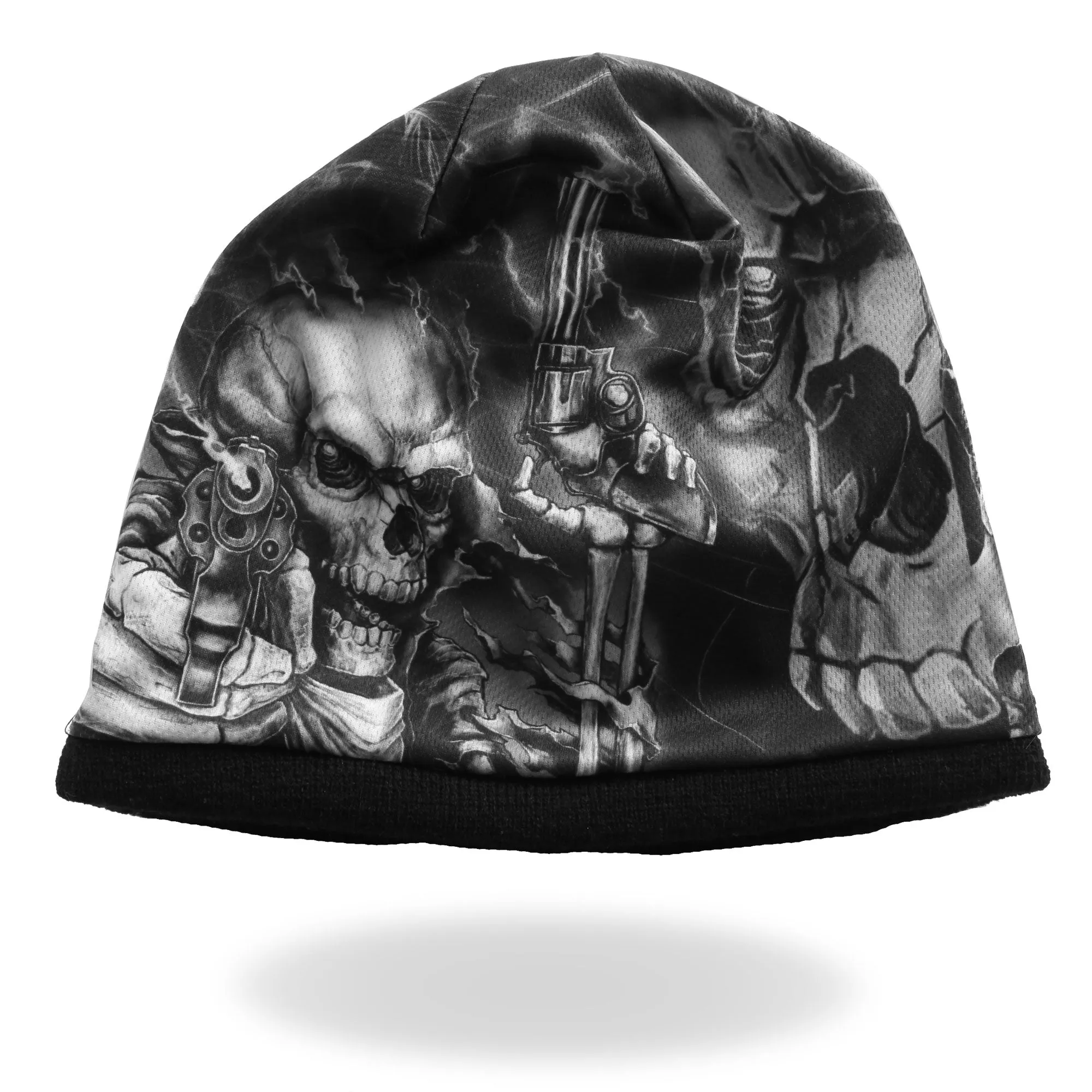 Hot Leathers KHC1037 Smoking Gun Skull Soft Beanie