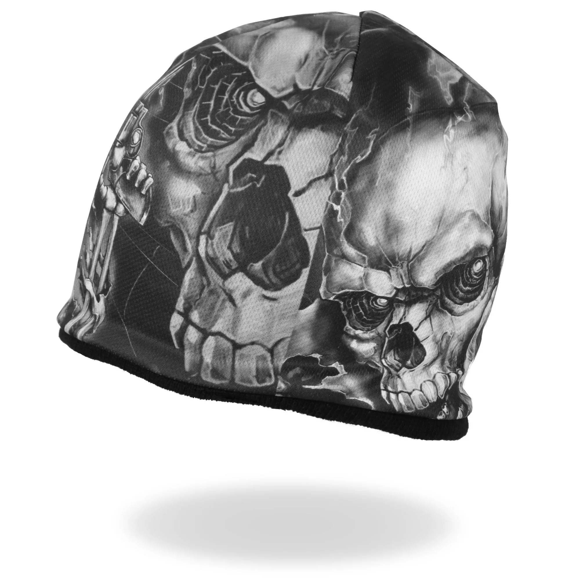 Hot Leathers KHC1037 Smoking Gun Skull Soft Beanie