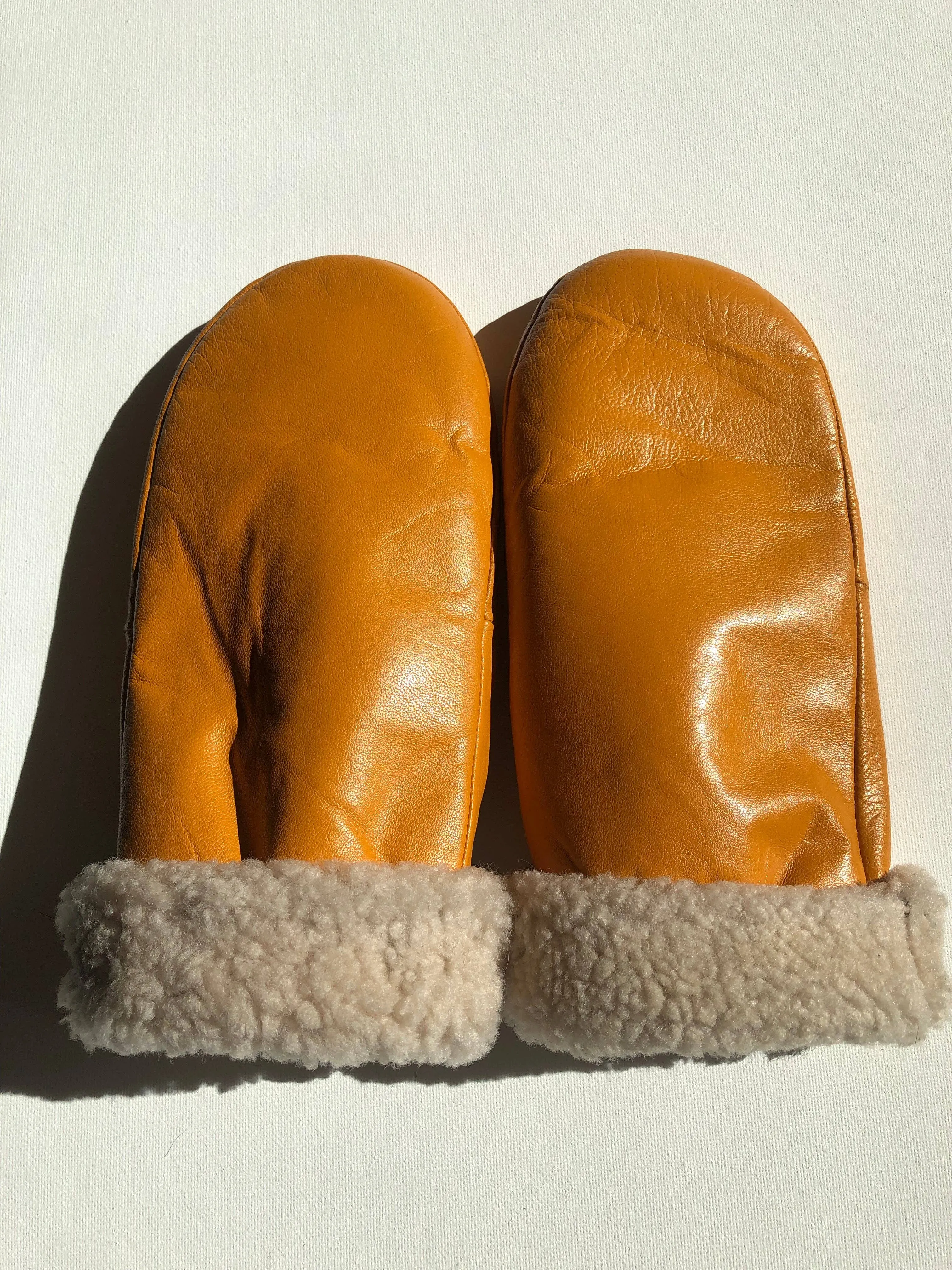 Leather Shearling Mittens