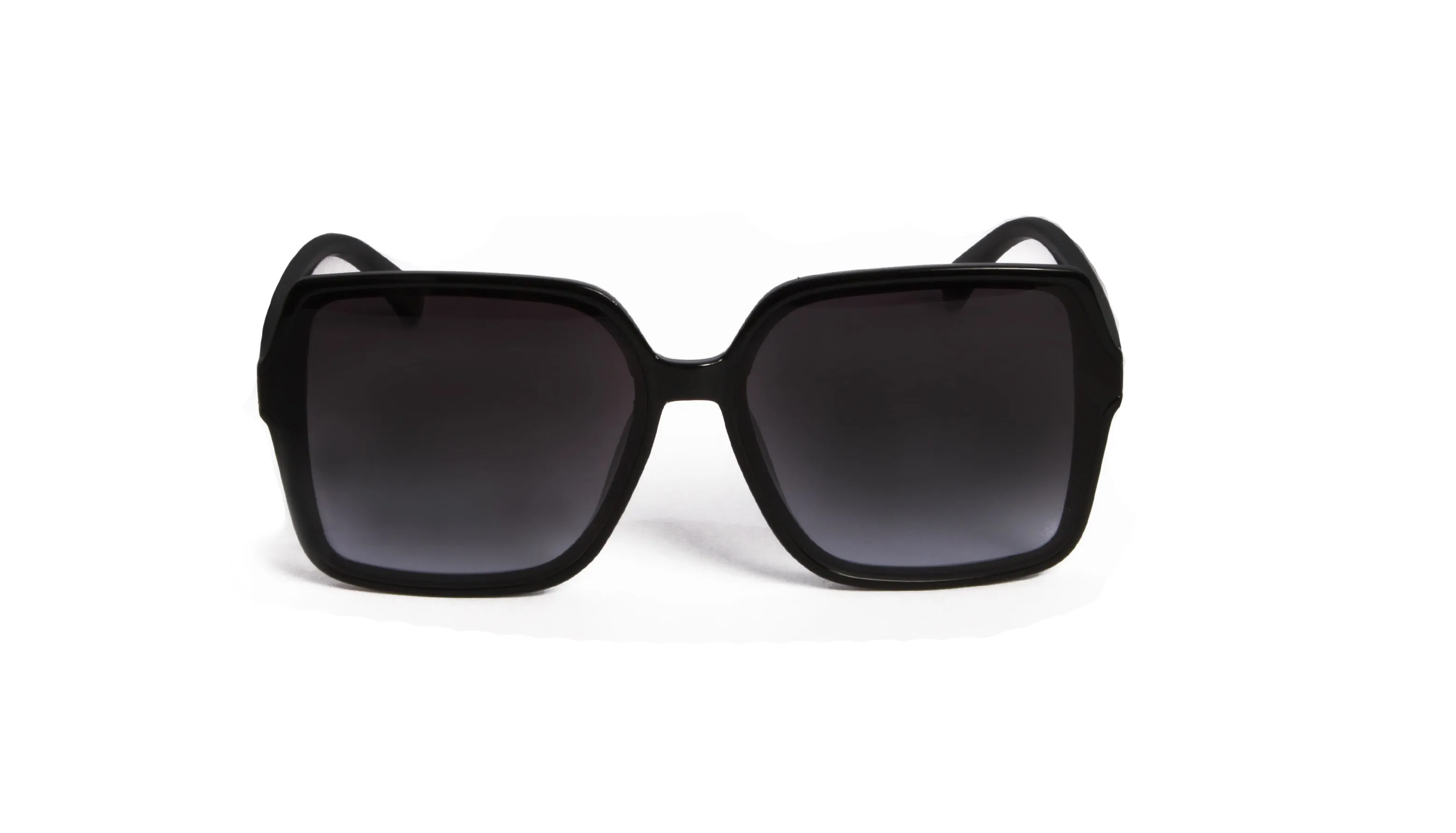 LOMPOC OVERSIZED SQUARE BLACK SUNGLASS WITH BLUE LENSES