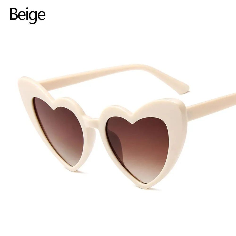 Love Heart Shaped Sunglasses Women Big Frame Fashion Cute Sexy Retro Cat Eye Vintage Sun Glasses UV400 Protection Unisex Eyewear