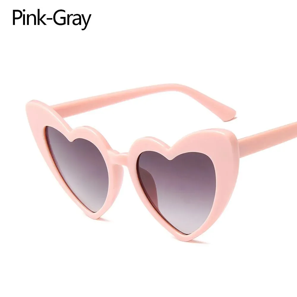 Love Heart Shaped Sunglasses Women Big Frame Fashion Cute Sexy Retro Cat Eye Vintage Sun Glasses UV400 Protection Unisex Eyewear