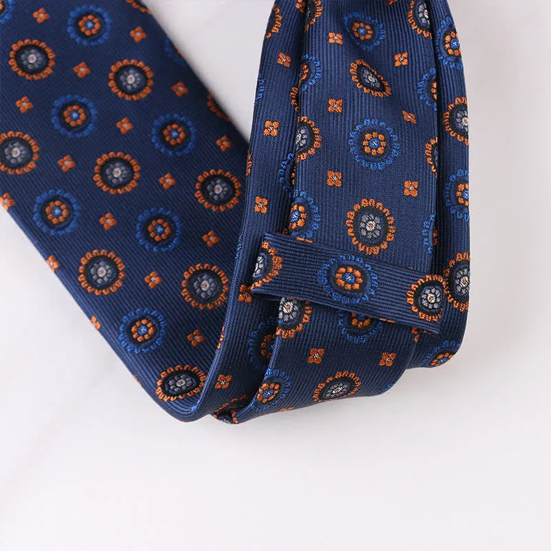 Men's Vintage Geometric Floral Motifs Necktie