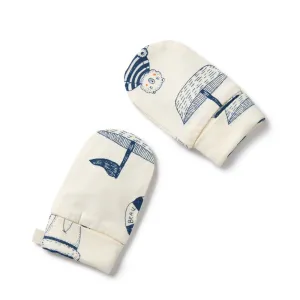 Nautical Bear Organic Mittens