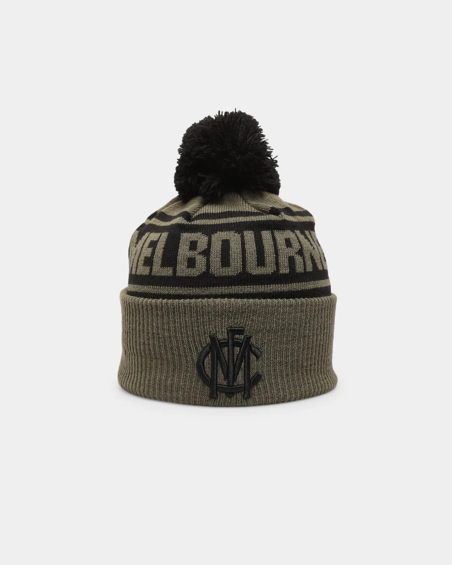 New Era Melbourne Demons 'AFL '22 Olive' Pom Knit Beanie Green