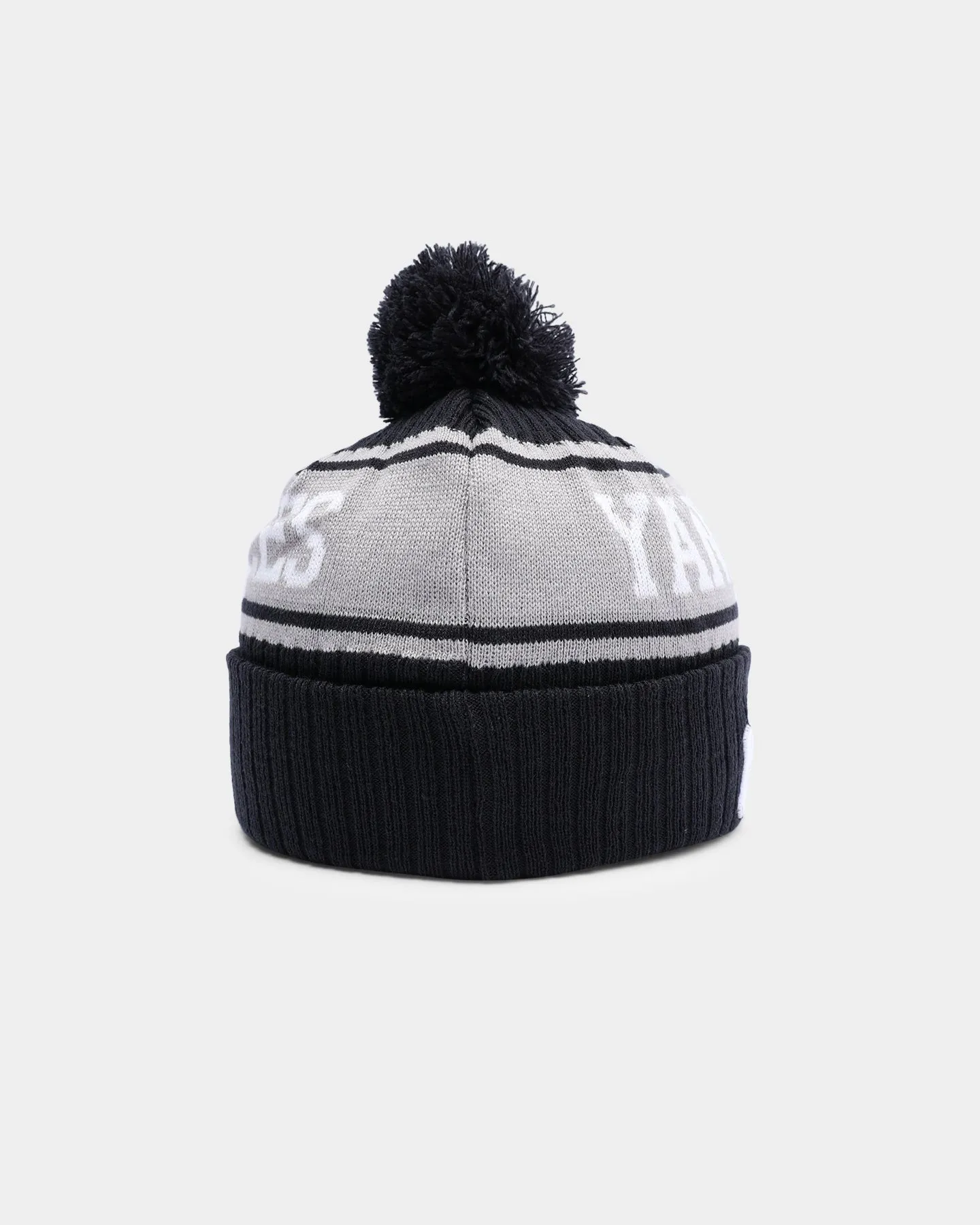 New Era New York Yankees Team Stripe Script Pom Beanie Team