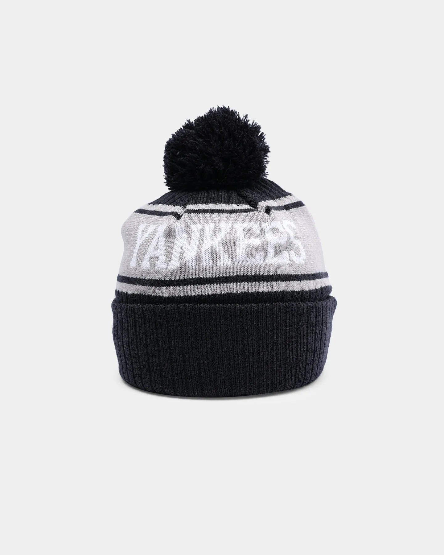 New Era New York Yankees Team Stripe Script Pom Beanie Team