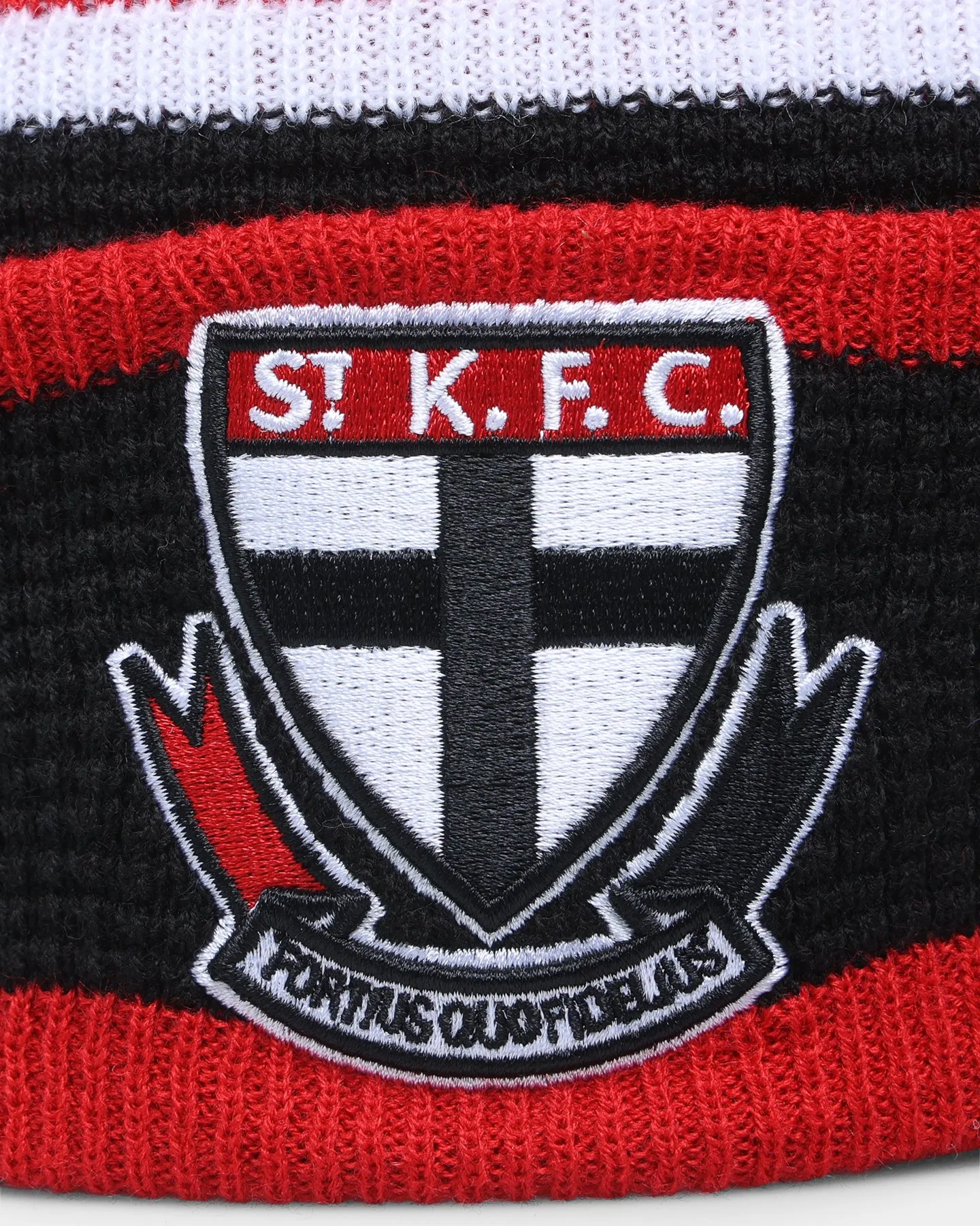 New Era St Kilda Saints 'AFL 2022' Pom Waffle Knit Beanie Black