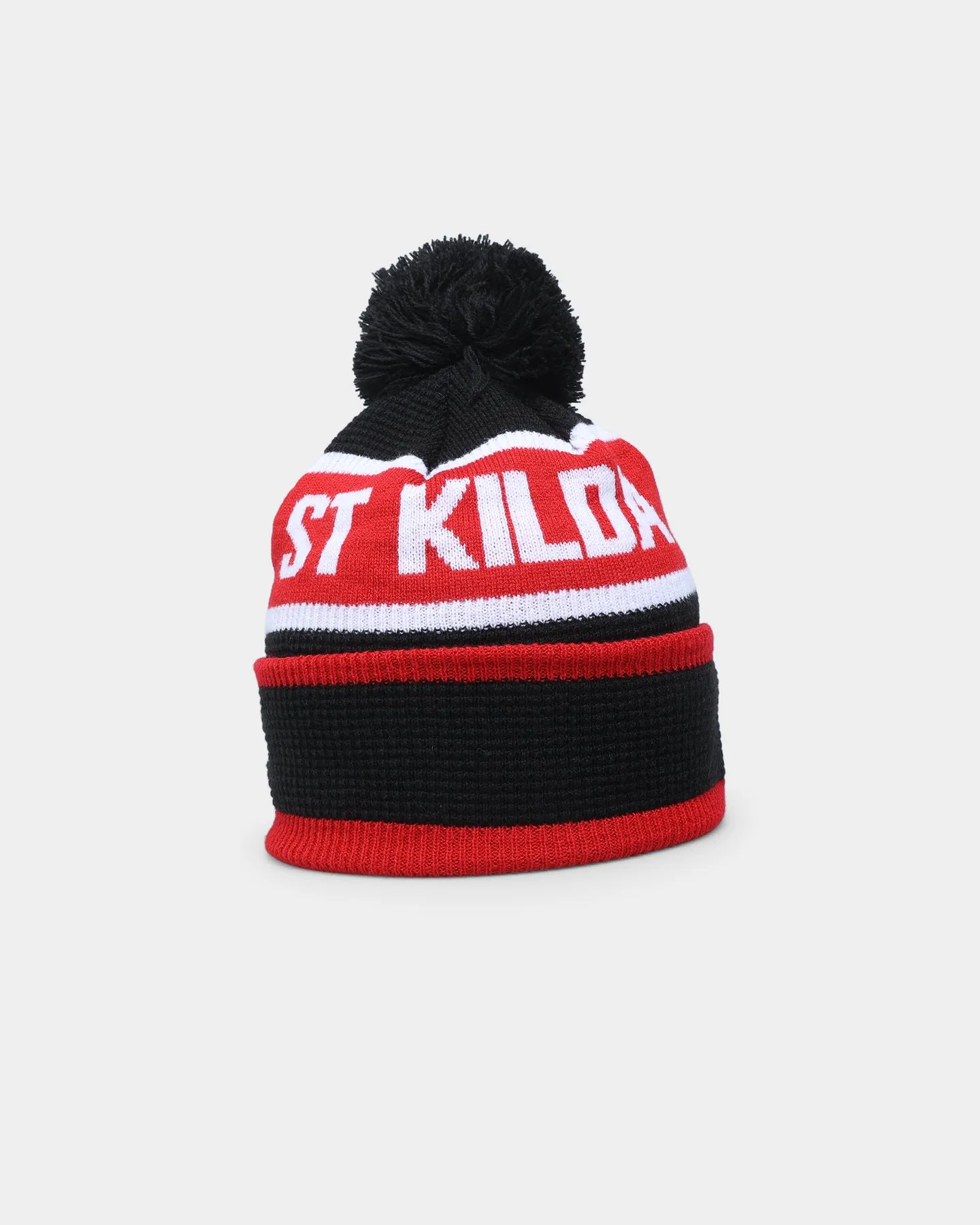 New Era St Kilda Saints 'AFL 2022' Pom Waffle Knit Beanie Black